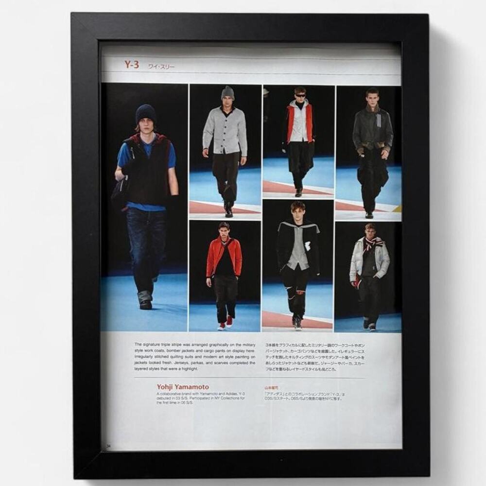 Y3 Yohji Yamamoto framed cutout print 9x12 Japanese Fashion Issue